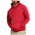 thumbnail image 1 of Zylanna Men's Pullover Hoodies, Hooded Sweatshirt Elastic Long Sleeve Workout Running Athletic Jacket with Pockets Red Size 3XL, 1 of 8