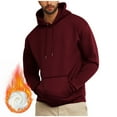 thumbnail image 1 of Zylanna Men's Pullover Hoodies, Hooded Sweatshirt Long Sleeve Workout Running Elastic Athletic Jacket with Pockets Wine Size M, 1 of 9