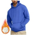 thumbnail image 1 of Zylanna Men's Pullover Hoodies, Long Sleeve Elastic Workout Running Hooded Sweatshirt Athletic Jacket with Pockets Blue Size S, 1 of 9