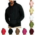 thumbnail image 1 of Zylanna Men's Pullover Hoodies, Workout Running Elastic Hooded Sweatshirt Long Sleeve Athletic Jacket with Pockets Black Size 3XL, 1 of 9