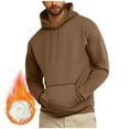 thumbnail image 1 of Zylanna Men's Pullover Hoodies, Workout Running Long Sleeve Elastic Hooded Sweatshirt Athletic Jacket with Pockets Coffee Size M, 1 of 9