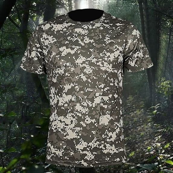 Zylanna Men's Short Sleeve T-Shirts, Breathable Quick-drying Summer Crew Neck Printed Daily leisure Tops for Men Gray Size M