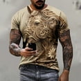 thumbnail image 1 of Zylanna Men's Short Sleeve T-Shirts, Crew Neck Summer Lightweight Relief Steed Print Daily leisure Tops for Men Khaki Size 3XL, 1 of 6