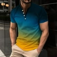 thumbnail image 1 of Zylanna Men's Short Sleeve T-Shirts, Gradient Color Summer Crew Neck Lightweight Daily leisure Tops for Men Multicolor Size L, 1 of 5