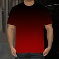 thumbnail image 1 of Zylanna Men's Short Sleeve T-Shirts, Gradient Color Summer Crew Neck Lightweight Daily leisure Tops for Men Red Size XL, 1 of 5