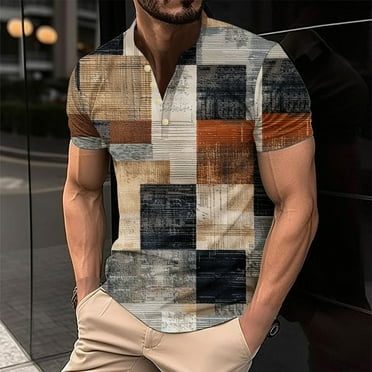 Zylanna Men's Short Sleeve T-Shirts, Lightweight Crew Neck Color Block Patching Summer Daily leisure Tops for Men Multicolor Size XL
