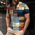 thumbnail image 1 of Zylanna Men's Short Sleeve T-Shirts, Lightweight Crew Neck Color Block Patching Summer Daily leisure Tops for Men Multicolor Size XL, 1 of 5