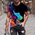 thumbnail image 1 of Zylanna Men's Short Sleeve T-Shirts, Summer Lightweight Crew Neck Fashion Print Daily leisure Tops for Men Multicolor Size XL, 1 of 5