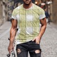 thumbnail image 1 of Zylanna Men's Short Sleeve T-Shirts, Summer Lightweight Crew Neck Plaid Daily leisure Tops for Men Multicolor Size S, 1 of 5