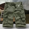 thumbnail image 1 of Zylanna Men's Shorts Cargo Pants, Loose Relax Fit Solid Color Straight Button Multi-Pockets Outdoor Workwear Sports Cargo Shorts for Men Dark Gray Size 2XL, 1 of 3