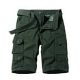 thumbnail image 1 of Zylanna Men's Shorts Cargo Pants, Loose Relax Fit Straight Button Multi-Pockets Outdoor Workwear Solid Color Sports Cargo Shorts for Men Army Green Size L, 1 of 2