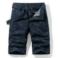 thumbnail image 1 of Zylanna Men's Shorts Cargo Pants, Multi-Pockets Loose Relax Fit Outdoor Workwear Straight Button Fashion Sports Cargo Shorts for Men Dark Blue Size S, 1 of 3