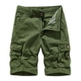 thumbnail image 1 of Zylanna Men's Shorts Cargo Pants, Outdoor Workwear Multi-Pockets Fashion Loose Relax Fit Straight Button Sports Cargo Shorts for Men Army Green Size L, 1 of 7