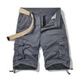 thumbnail image 1 of Zylanna Men's Shorts Cargo Pants, Outdoor Workwear Multi-Pockets Loose Relax Fit Fashion Straight Button Sports Cargo Shorts for Men Gray Size L, 1 of 4