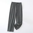 thumbnail image 1 of Zylanna Men's Sleepwear Pajamas Pants, Solid Color Lightweight Elastic Waist Loose Homewear Pajamas for Men Dark Gray, 1 of 8