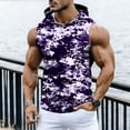 thumbnail image 1 of Zylanna Men's Sleeveless Hooded Tank Top, Lightweight Camouflage Breathable Moisture Wicking Summer Pullover Tops Gym Workout Purple, 1 of 9