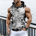 thumbnail image 1 of Zylanna Men's Sleeveless Hooded Tank Top, Lightweight Camouflage Moisture Wicking Breathable Summer Pullover Tops Gym Workout Black, 1 of 9