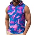 thumbnail image 1 of Zylanna Men's Sleeveless Hooded Tank Top, Lightweight Moisture Wicking Camouflage Breathable Summer Pullover Tops Gym Workout Multicolor, 1 of 9