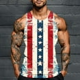 thumbnail image 1 of Zylanna Men's Sleeveless Muscle Shirt, Independence Day Print Quick-Dry Crew Neck Moisture-Wicking Gym wear Tank Tops for Sport White, 1 of 5