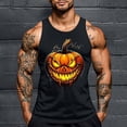 thumbnail image 1 of Zylanna Men's Sleeveless Muscle Shirt, Moisture-Wicking Crew Neck Cool Print Quick-Dry Gym wear Tank Tops for Sport Black, 1 of 5