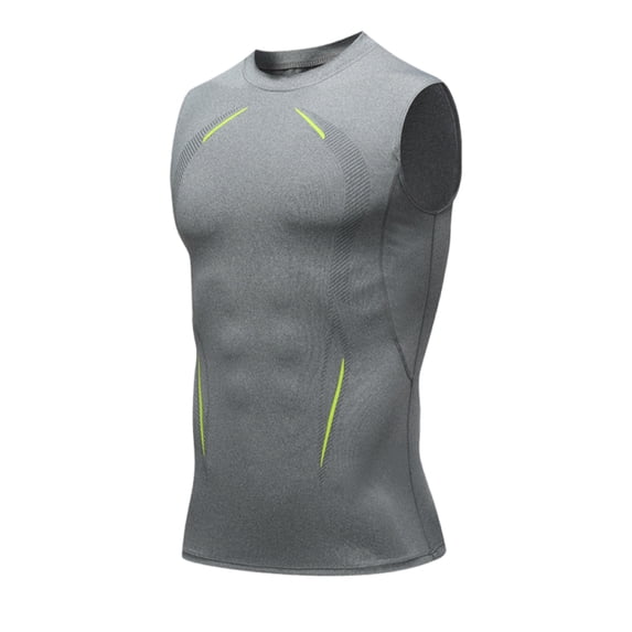 Zylanna Men's Sleeveless Muscle Shirt, Moisture-Wicking Solid Color Crew Neck Quick-Dry Gym wear Tank Tops for Sport Gray