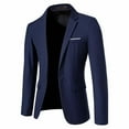 thumbnail image 1 of Zylanna Men's Suit Jacket, Soft & Comfy Winter Spring and Fall Single-Breasted Solid Color Formal Blazer for Men Blue, 1 of 4