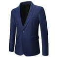 thumbnail image 1 of Zylanna Men's Suit Jacket, Winter Spring and Fall Soft & Comfy Solid Color Single-Breasted Formal Blazer for Men Navy, 1 of 4