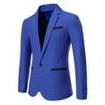 thumbnail image 1 of Zylanna Men's Suit Jacket, Winter Spring and Fall Solid Color Fashion Soft & Comfy Formal Lapel Blazers with Pockets Blue, 1 of 9
