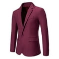 thumbnail image 1 of Zylanna Men's Suit Jacket, Winter Spring and Fall Solid Color Fashion Soft & Comfy Formal Lapel Blazers with Pockets Wine, 1 of 9