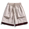 thumbnail image 1 of Zylanna Men's Swim Trunks, with Pockets Quick Dry Elastic Waist Solid Color Beach Board Shorts Khaki, 1 of 4