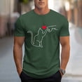 thumbnail image 1 of Zylanna Men's T-Shirts Tee, Cat Dog Print Short Sleeve Crew Neck Summer Fashion Tops for Mens Army Green, 1 of 6