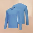 thumbnail image 1 of Zylanna Men's T-Shirts Tee, Crew Neck Breathable Solid Color Long Sleeve Tops for Activewear Sports Light Blue, 1 of 7