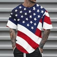 thumbnail image 1 of Zylanna Men's T-Shirts Tee, Crew Neck Summer America Flag Print Short Sleeve Fashion Tops for Mens Multicolor, 1 of 5