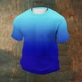 thumbnail image 1 of Zylanna Men's T-Shirts Tee, Gradient Color Crew Neck Summer Short Sleeve Fashion Tops for Mens Blue, 1 of 6
