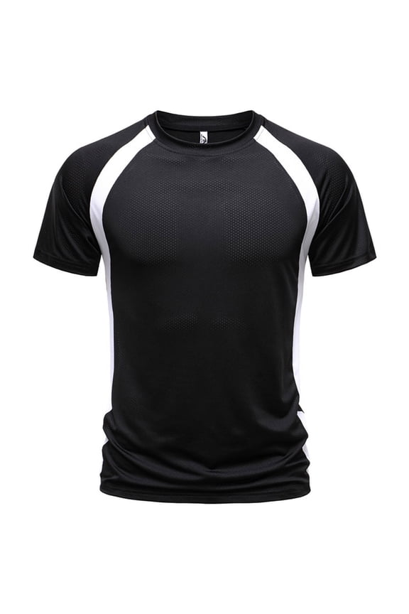 Men's T-Shirts Tee, Short Sleeve Color Block Crew Neck Summer Fashion Tops for Mens White