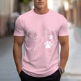 thumbnail image 1 of Zylanna Men's T-Shirts Tee, Short Sleeve Summer Crew Neck Cat Dog Print Fashion Tops for Mens Pink, 1 of 6