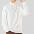 thumbnail image 1 of Zylanna Men's T-Shirts Tee, Soft & Warm Crew Neck Solid Color Long Sleeve Tops for Activewear Sports White, 1 of 8