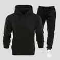 thumbnail image 1 of Zylanna Men's Tracksuit Outfit Sets, Elastic Waist Long Sleeve Hooded 2 Piece Sweatshirts + Pants Sets for Men Black, 1 of 7