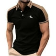 thumbnail image 1 of Zylanna Men's Turndown Collar Shirts, Short Sleeve Summer Breathable Printed Button Down Casual Trouses for Men Black Size XL, 1 of 8