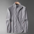 thumbnail image 1 of Zylanna Men's Waterproof Windbreaker Bomber, Outdoor Sport Lightweight Full Zip Thin Multi Pockets Hiking Jackets for Man Gray Size 3XL, 1 of 9