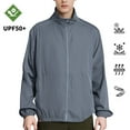 thumbnail image 1 of Zylanna Men's Waterproof Windbreaker Bomber, Outdoor Sport Multi Pockets Full Zip Thin Lightweight Hiking Jackets for Man Dark Gray Size 4XL, 1 of 6