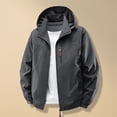 thumbnail image 1 of Zylanna Men's Windbreaker Jackets with Detachable Hood, Waterproof Full Zip Multi-Pockets Rain Coat Outdoor Coats for Hiking Travel Gray, 1 of 9