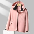 thumbnail image 1 of Zylanna Men's Windbreaker Jackets with Hood, Water Resistant Full Zip Softshell Multi-Pockets Outdoor Coats for Hiking Travel Pink, 1 of 5