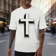 thumbnail image 1 of Zylanna Mens & Big Mens Fashion T-Shirts, Cross 3D Print Daily Short Sleeve Crew Neck Funny Graphic Tees Tops White, 1 of 6