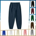 thumbnail image 1 of Zylanna Mens Sweatpants with Pockets, Baggy Drawstring Casual Elastic Waist Joggers for Men Navy Size 2XL, 1 of 7