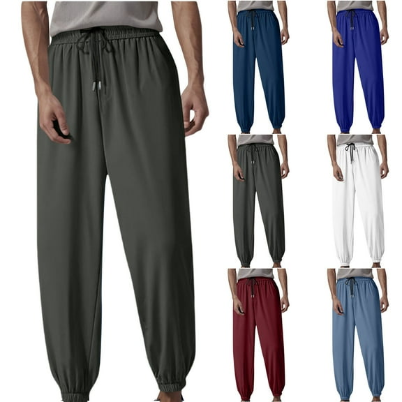 Zylanna Mens Sweatpants with Pockets, Casual Drawstring Elastic Waist Baggy Joggers for Men Dark Gray Size 3XL