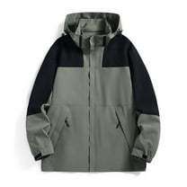 Zylanna Mens Waterproof Windbreaker Jackets, Zip up with Removable Hood Lightweight Multi-Pockets Raincoat for Outdoor Army Green Size 5XL