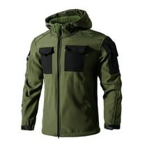 Zylanna Mens Waterproof Windbreaker Jackets, with Hood Fall & Winter Zip up Insulated Raincoat for Outdoor Green Size M
