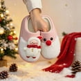 thumbnail image 1 of Zylanna Women's Slip‑On House Slippers with Festive Ornament, Slip Resistant Non‑Bulky Decorative Plush Lined Soft Cozy Winter Indoor Home Footwear Pink, 1 of 5