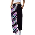 thumbnail image 1 of Zylanna Women's Sweatpants with Pockets, Elastic Waist Love Print Baggy Soft & Warm Casual Wide Leg Pants for Women Multicolor, 1 of 4